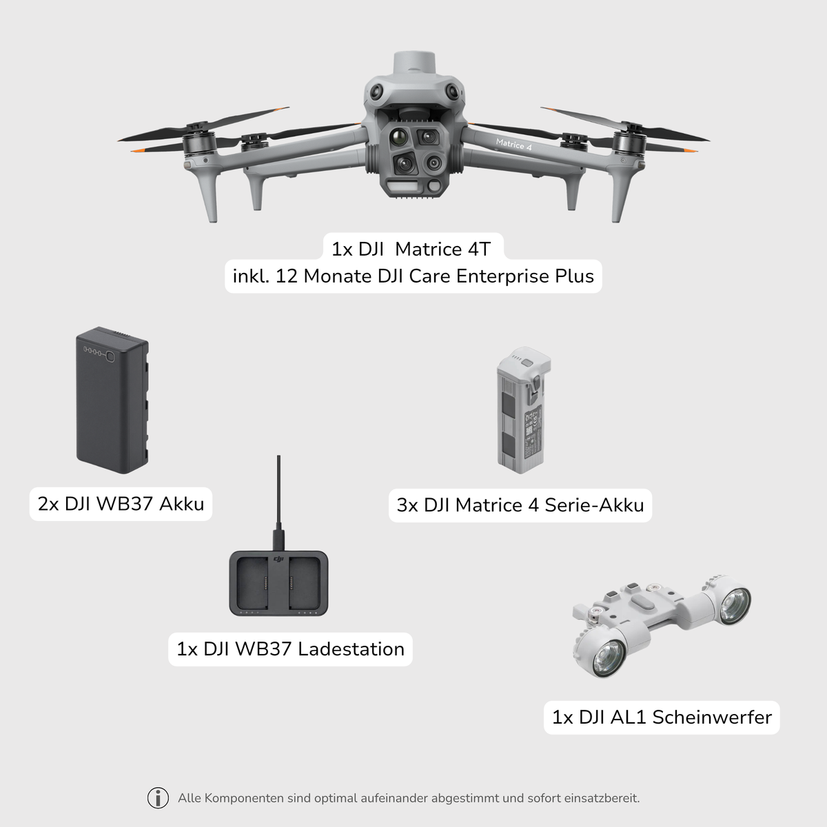 DJI Matrice 4T Pro-Bundle mit Drohne, Akkus und Enterprise-Zubehör