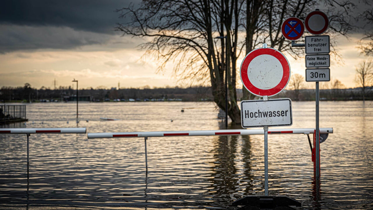 Überschwemmtes Gebiet nach einem Hochwasser