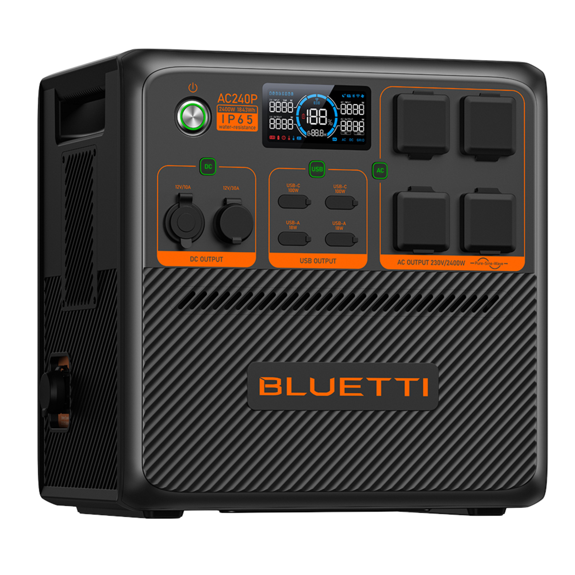 BLUETTI AC240P Powerstation für professionelle Drohneneinsätze
BLUETTI AC240P mit 2.400 W und 1.843 Wh Kapazität
BLUETTI AC240P Powerstation mit IP65-Schutz im Einsatz
