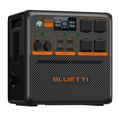 BLUETTI AC240P Powerstation für professionelle Drohneneinsätze
BLUETTI AC240P mit 2.400 W und 1.843 Wh Kapazität
BLUETTI AC240P Powerstation mit IP65-Schutz im Einsatz