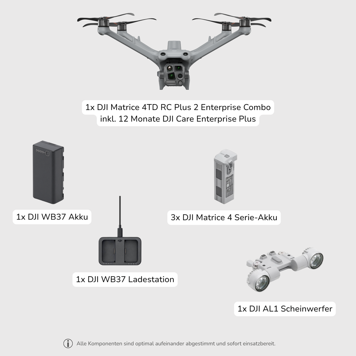DJI Matrice 4TD Enterprise Bundle für industrielle Drohneneinsätze
