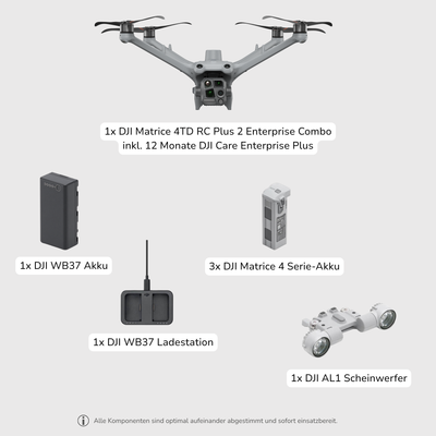 DJI Matrice 4TD Enterprise Bundle für industrielle Drohneneinsätze
