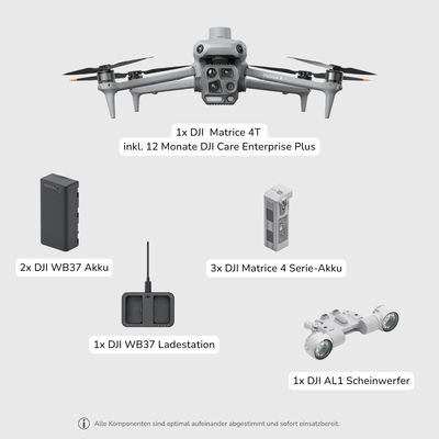 DJI Matrice 4T Pro-Bundle mit Drohne, Akkus und Enterprise-Zubehör