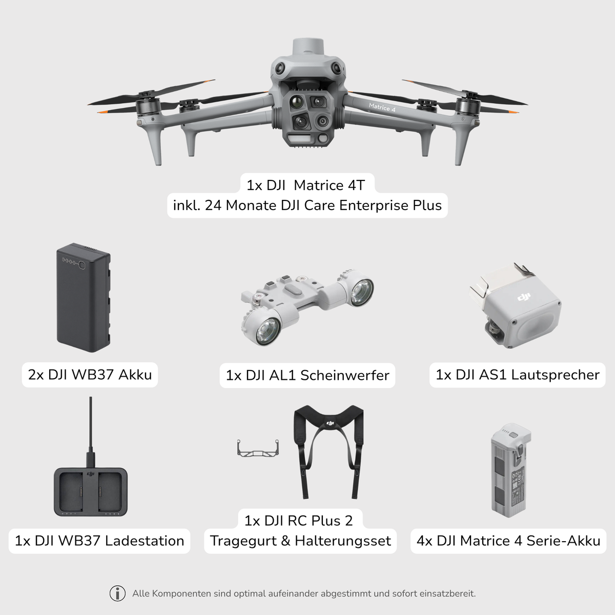 DJI Matrice 4T Ultra-Bundle mit Drohne, Akkus und Enterprise-Zubehör