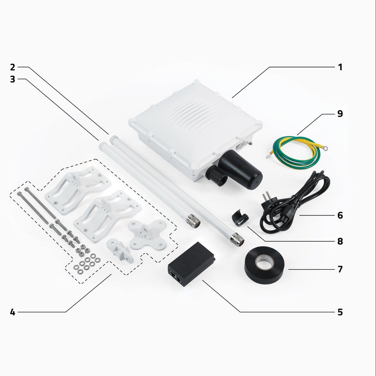 Dronetag Scout Set mit Antennen, Kabeln und Empfangseinheit