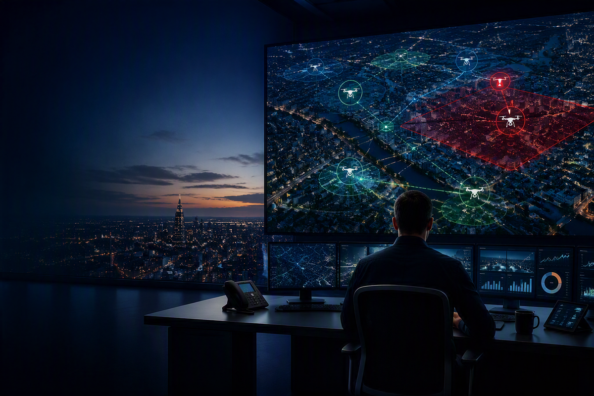 MyZone Suite Leitstelle mit Live-Karte und Drohnenlagebild