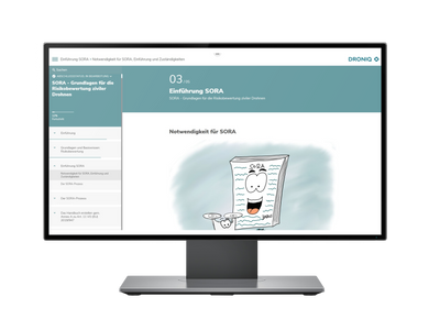 ONLINE-SCHULUNG SORA E-Learning zur Vermittlung der Grundlagen für die Risikobewertung ziviler Drohnen
